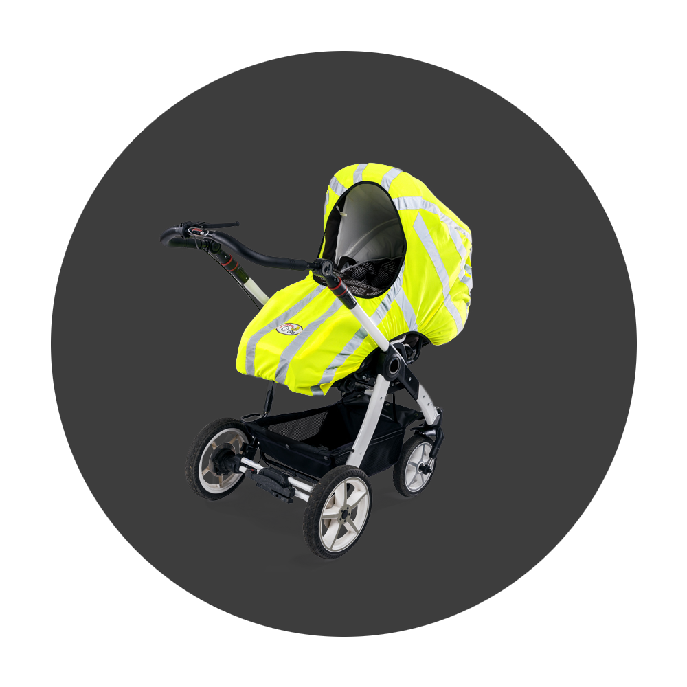 See-My-Baby – Reflektor Kinderwagen – reflektierender Kinderwagenschutz –  Bezug – Sicherheit für Babywagen - stark reflektierend - mit Gummizug :  : Baby
